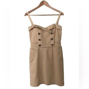 Jill Stuart Convertible Srapless Mini Dress Double Breasted 90s Schoolgirl